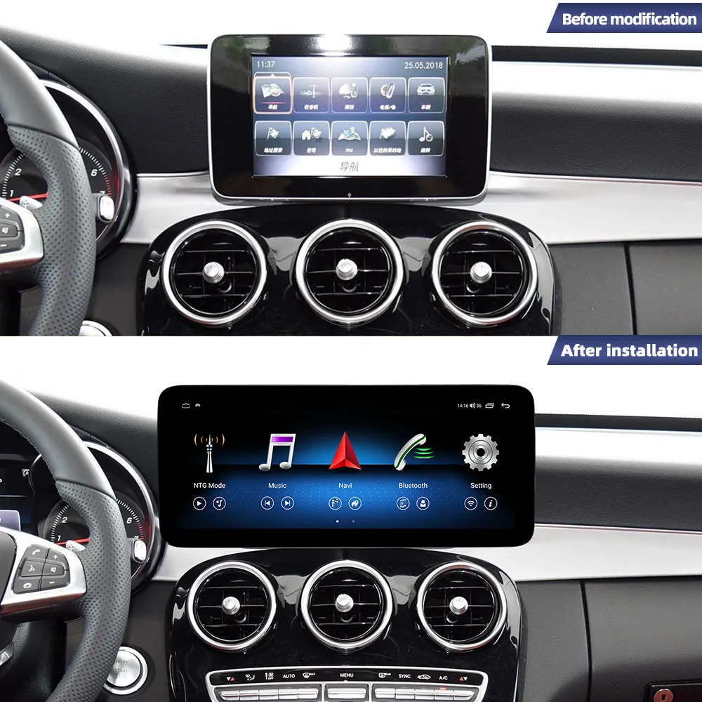 ZLH 12.3 inch Android 13 Screen AUTO Car Carplay For Mercedes Benz C Class W204 W205 NTG5.0 2015 - 2018 Car GPS Radio FB BT 4G