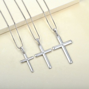 YH JEWELLERY Collana con Ciondolo a Croce Semplice in Argento <span class=keywords><strong>Sterling</strong></span> 925 Massiccio per Donna, Gioielli Raffinati - Product Image 1