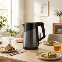 Bouilloire électrique sans fil en acier inoxydable 1,8 L, arrêt automatique, contrôle de la température, base rotative à 360° - Portable pour la maison