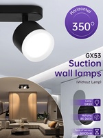 Luminaire de plafond à 3 lumières, rail linéaire en aluminium noir, lumière de piste GX53, angle réglable, montage en surface intérieur, spot LED de plafond