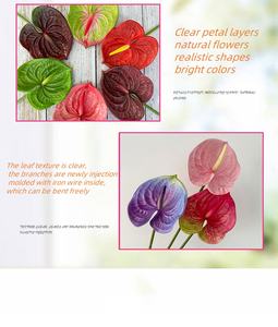 Flores Artificiales Decorativas Anturios de Toque Real Plantas de Plástico Decorativas Flores <span class=keywords><strong>y</strong></span> Plantas Artificiales Individuales - Product Image 4