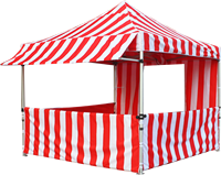 Gazebo d'extérieur 10x10 10 * x15ft Pop up Canopy Gazebo Food Snack Chapiteau Tente à rayures rouges et blanches Tente à thème carnaval