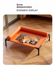 Dog & Cat Pet Folding <b>Cot</b> All Seasons Breathable Moisture-Proof Removable Washable PVC Thickened Pipe <b>Small</b> Medium-Sized - Product Image 2