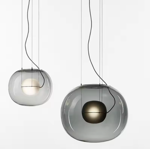 Zeal Lighting Factory Supply Grey Glass <b>Dining</b> Room Chandelier <b>Light</b> Bubbles Pendant with Remote Control - Product Image 1