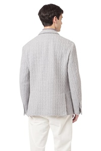 Veste Blazer en Tricot <span class=keywords><strong>pour</strong></span> <span class=keywords><strong>Homme</strong></span> en Gris Heather à Motif Jacquard Simple Boutonnage Veste de Sport Pull <span class=keywords><strong>pour</strong></span> Tenue de Travail Chic et <span class=keywords><strong>D</strong></span>écontractée - Product Image 3