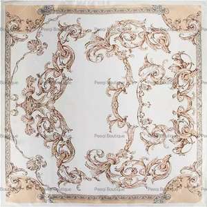 Peeqi复古简约仿真丝缎面围巾和牛奶丝9点裤休闲街装2件套女 - Product Image 2