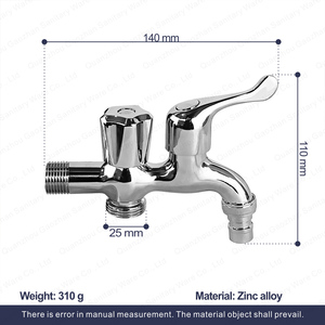 Asie du Sud-Est Hot - Selling Robinet mural en zinc à double poignée polissage et chrome Robinet de <span class=keywords><strong>machine</strong></span> à <span class=keywords><strong>laver</strong></span> à deux voies - Product Image 5