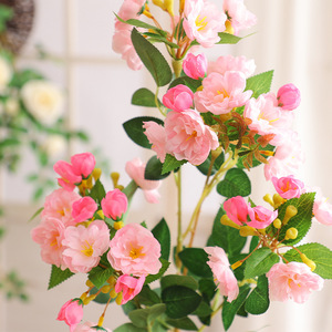 Rama de Flor de Begonia Artificial, Hojas Rosas y Verdes, Flores de Seda Artificiales para Decoración del Hogar, Uso Interior y Exterior - Product Image 3