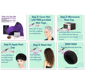 Gorro Térmico para el Cabello Beauty Solon, Reutilizable, para Acondicionamiento Profundo, Apto para Microondas - Product Image 4