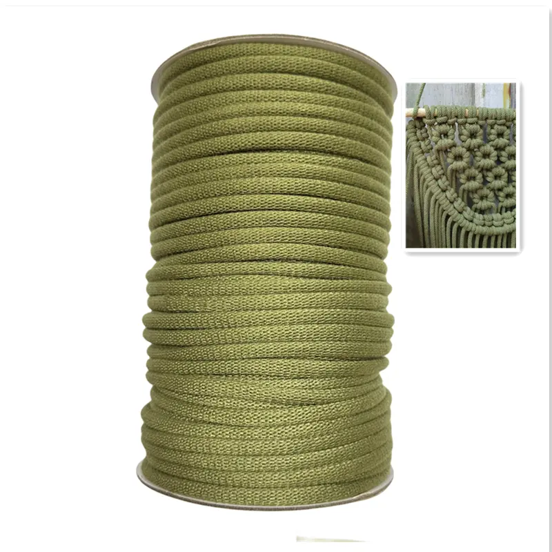 Venta al por mayor algodón poliéster macramé cuerda trenzada para DIY cesta macramé cordón 5mm