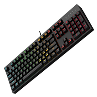 Clavier de jeu mécanique, RGB 104 touches, ultra-mince, rétroéclairé par LED, clavier filaire USB avec interrupteur bleu