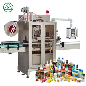 Pure water bottle automatic sleeve labeling applicator automatic sleeve shrink packaging