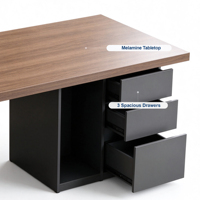 Nouveau bureau de travail moderne et minimaliste en bois massif, bureau créatif pour la maison, bureau d'étude et poste de travail à montage sous comptoir