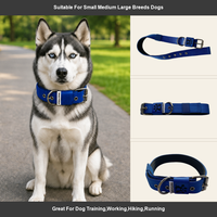 Harnais tactique robuste anti-traction pour chien, ensemble réglable et réfléchissant avec collier pour chiens de taille moyenne à grande