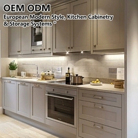 Ensemble de meubles de cuisine en bois de style européen moderne, finition peinture blanche personnalisée, avec îlot de rangement pour appartement