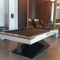 Table de billard professionnelle de luxe moderne personnalisée de haute qualité avec coussin, design en ardoise et cuir, en bois massif, disponible en 7, 8 et 9 pieds
