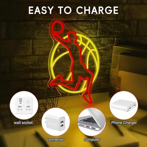 Slam Dunk Basketball Letreros Neon LED dimmable USB powered ambient <b>light</b> store <b>window</b> decoration <b>light</b> street indicator <b>light</b> - Product Image 1