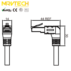 MARVTECH ขั้วต่อสายเคเบิลอีเธอร์เน็ต CAT6 RJ45 แบบสองด้าน ขั้วต่อมาตรฐาน 4 พิน แบบตัวผู้ - Product Image 6