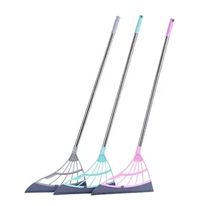 Silicone Pet Hair Broom Telescopic Magic Clean Sweeper Squeegee Scratch Bristle Long Push Broom