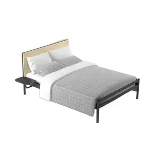 סיטונאי זול מחיר משלוח מדגם פלטפורמת כבד מתכת מיטת 2-אדם כפול גודל מיטת עבור מלון ו בית ספר