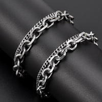 Bracelet pour homme tendance en acier inoxydable électroplaqué avec fermoir OT, esthétique minimaliste cool-girl