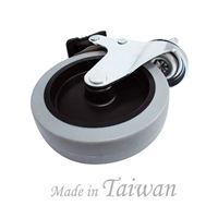 Roue pivotante à frein en PVC renforcé d'acier de 4 pouces, tige filetée de 3/8 po, noyau en PP galvanisé robuste, roulement fluide pour meubles