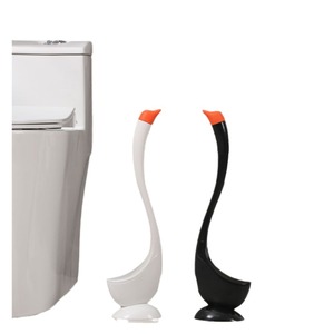 Brosse de toilette créative Swan, poils en nylon plastique, nettoyage facile avec base, pour utilisation dans la salle de bain - Product Image 2