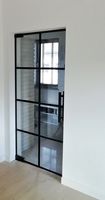 Fenêtres en acier à double vitrage avec cadre fin, design français, technologie de rupture thermique, utilisation extérieure, surface finie
