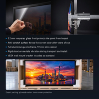 Layar Iklan Digital Signage 98 Inci 4K UHD Android 9.0 CMS Kaca Tempered 8GB ROM Dilengkapi WiFi