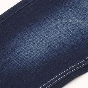 Top Quality Hot Sell 9.7oz 10*10RHT 95%Cotton Dark Blue no Slub Rigid Denim Fabric with Recycled Yarn for Bagging Jeans P9820#