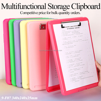 Portapapeles de Plástico SUNSHING, Caja para Archivar Revistas, Organizador de Documentos, Contenedor de Archivo para Oficina, Portapapeles Plegable con Soporte para Bolígrafo