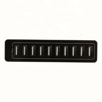 Adaptador de corriente inteligente de 10 puertos, 50W 10A, cargador de pared USB para iPhone y tabletas.