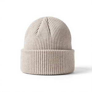 Custom Printed Acrylic Ribbed Beanie Knitted <b>Winter</b> <b>Hat</b> Solid Color Cuff for <b>Men</b> Women Outdoor Wear Checked Style Hand - Product Image 3
