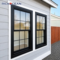 Ventanas Verticales de Doble Hoja de Aluminio Resistentes a Huracanes RICHOCEAN, Insonorizadas, con Doble Acristalamiento, Fáciles de Limpiar