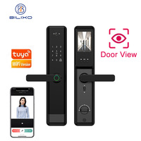 Verrouillage intelligent d'empreintes digitales en russe, sans clé, pour appartement, chambre Tuya, caméra APP intelligente, serrure de porte numérique.