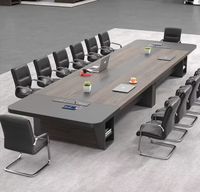 Grande table de conférence moderne en bois pour 12 personnes pour les réunions de bureau ou d'école Mobilier de bureau à la mode