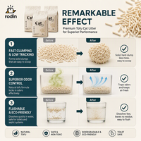 Litière pour chat en tofu de qualité supérieure, 1,0 mm - 4,0 mm, conception personnalisée, agglomération rapide, faible dispersion, sable de soja biodégradable pour