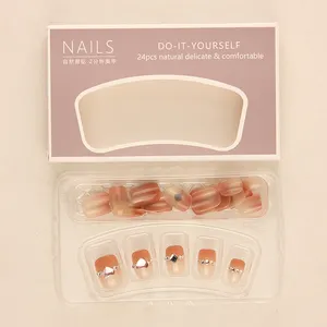 Hot Sale New Design Acrylic Luxury Short Diamond Press On Nails Wholesale Nail Art Beauty Factory Direct Sale