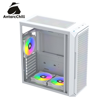 AntarcChill White Mid Tower ATX Gaming Computer Case Front Mesh Design Steel USB3.0 High Performance Cooling Factory Direct OEM