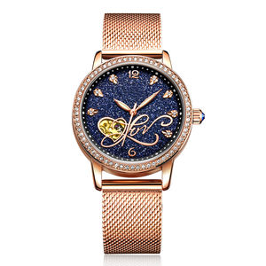 OEM ODM diamant cuir montre femmes mouvement automatique qualité montre pour femme clair de lune dame montres femmes poignet - Product Image 2