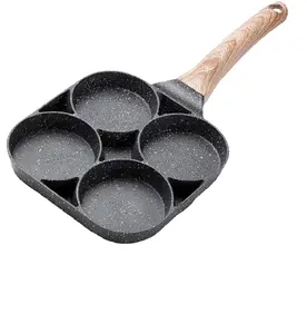 Hot Selling Square 4 holes Spanish Nonstick Egg Frying Pan Four-hole Flat-bottomed Omelette Pan