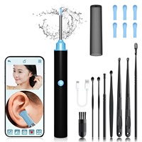 Otoscope visuel HD pour le nettoyage des oreilles avec caméra 1080P, sans fil et recharge USB-C, 6 lumières LED pour un outil de retrait de cérumen sûr, modèle V109