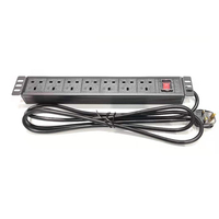 Universal 1U 6 \ "Multiusos Socket PDU Montaje en rack Regleta de alimentación Unidad de distribución de energía de 8 puertos para servidores AC Metal Server Rack