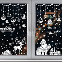 Autocollants statiques de Noël personnalisés à faible MOQ, autocollants réutilisables pour la décoration des vitrines de Noël
