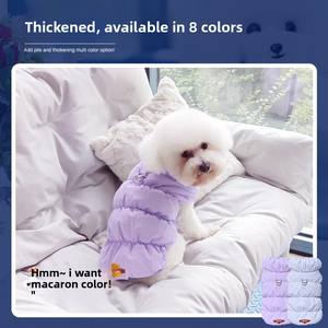 เสื้อกั๊กกันหนาวสำหรับสุนัขและแมวแบบสีทึบเสื้อผ้าโพลีเอสเตอร์สำหรับสัตว์เลี้ยงความอบอุ่นสำหรับคริสต์มาสสำหรับลูกสุนัข - Product Image 2