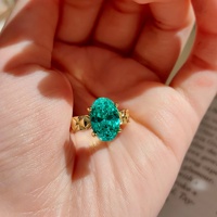 Bague en argent S925 motif losanges, ornée d'une perle œuf de pigeon jaune vif scintillante et d'une tourmaline bleue Paraba, sertie à quatre griffes, style vintage chic