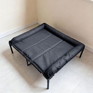 Lit pour chien surélevé de luxe en coton amovible avec clôture trois côtés, hamac respirant pliable anti-morsure pour animaux de compagnie - Product Image 6