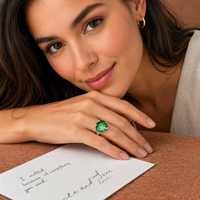 Bague de déclaration ovale en cristal et zircon étoilé, style arabe de Dubaï, plaquée or 18 carats, réglable, pour femme, mariage, vente en gros