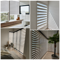 Persianas Zebra 100% Opacas con Certificación YCSP REACH, Persianas Enrollables de Tela Impermeable Automáticas para Decoración de Oficinas, Hoteles y Comercios