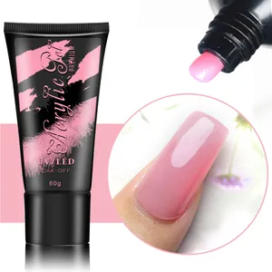 Extension Nails Deroi Hard Poly Nail Gel Pour Ongle Nude Color UV Gel Builder Private Label Poly Gel For Nail